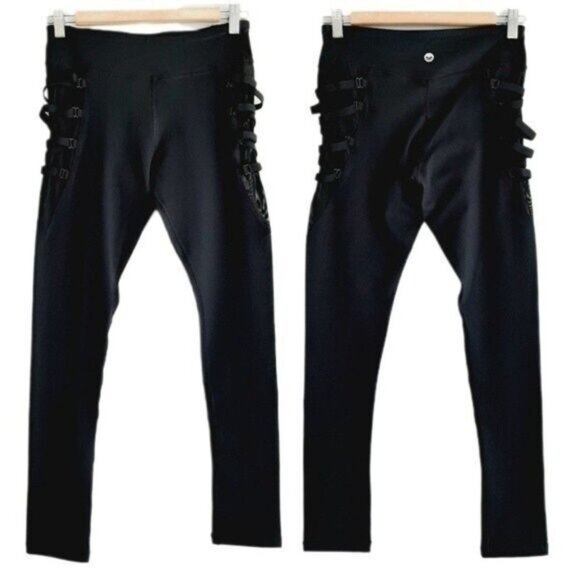 New - MOTION by COALITION Black Mesh-Side Leggings Sz S - Picture 4 of 16